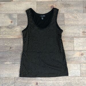 Black Gold Patterned Sleeveless Tank Top Size S